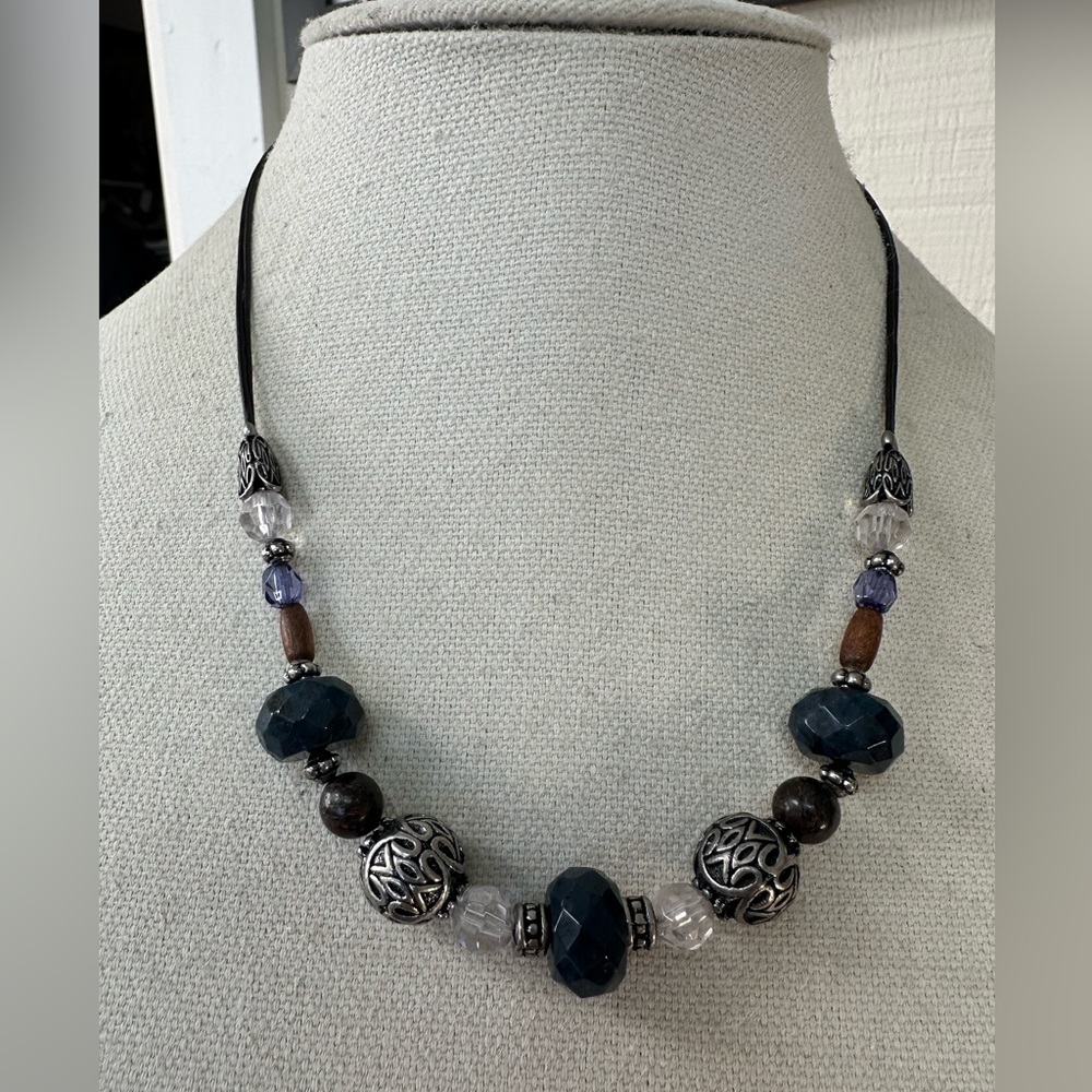 Southwest vibe Lia Sophia blue bead necklace